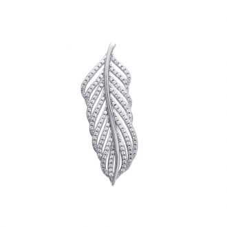 Pendentif Carador plume argent 925/000 et oxydes de zirconium