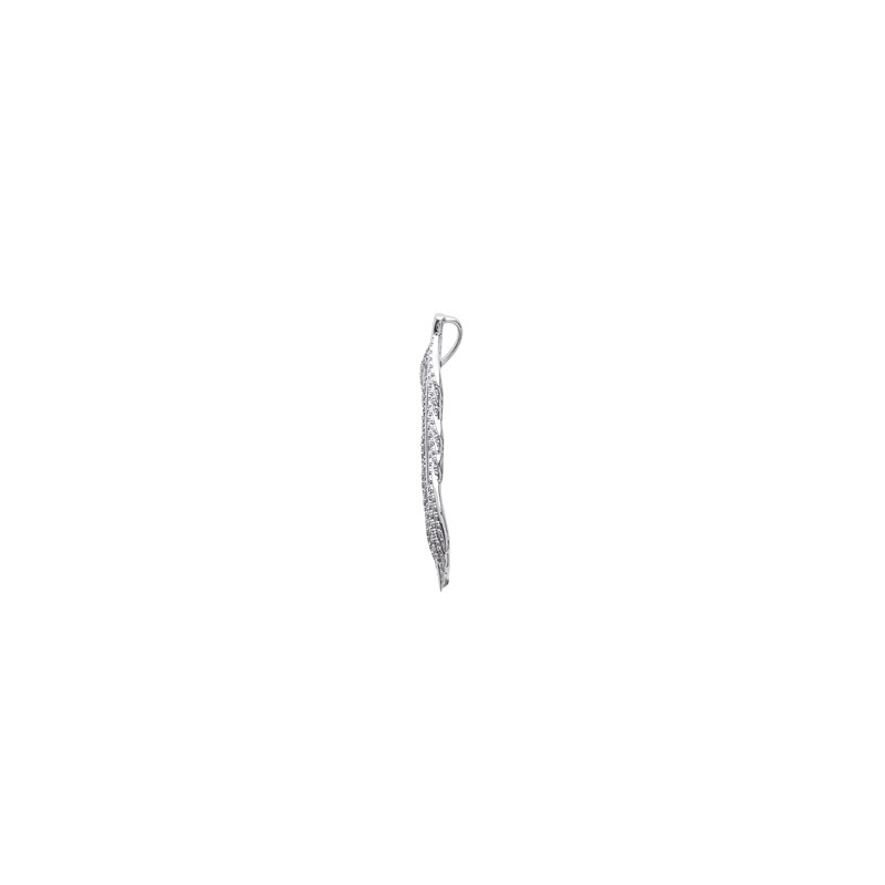 Pendentif Carador plume argent 925/000 et oxydes de zirconium