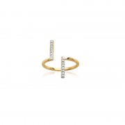 Bague ouverte Carador Minimaliste plaqué or et oxydes de zirconium Bague ouverte Carador Minimaliste plaqué or et oxydes de zirconium