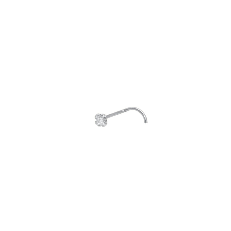 Bijou nasal Carador or blanc 375/000, oxyde de zirconium