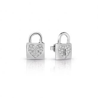 Boucles d'oreilles Femme Guess Heart Lock argentées UBE85053