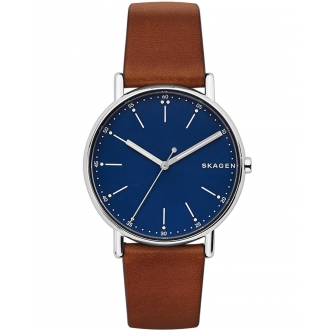 Montre Homme Skagen Signature cuir marron SKW6355