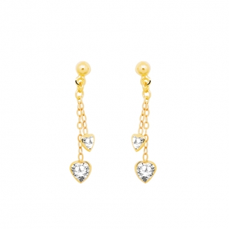 Boucles d’oreilles Carador Or jaune 375/000e – coeur – pendantes 125330A27