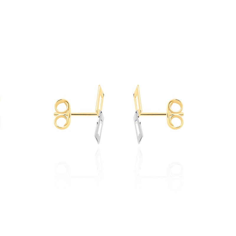 Boucles d’oreilles Carador Ors bicolore 375/000e Graphique P-5204