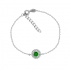 Bracelet Carador Etincelle Argent 925/000e, oxydes de zirconium et verre vert
