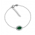 Bracelet Femme Carador style Joaillerie argent 925/000, oxydes de zirconium et verre vert