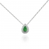 Collier Femme Carador larme étincelante en argent 925/000, zircons et verre vert