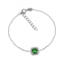 Bracelet Femme Carador baroque argent 925/000, oxydes de zirconium et verre vert