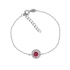 Bracelet Carador Etincelle Argent 925/000e, oxydes de zirconium et verre rouge