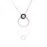 Collier Femme Carador cercles argent 925/000 et oxydes de zirconium noirs RNS00169A