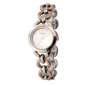 Montre Femme Amporelle métal argentée et dorée rose P100516-C2