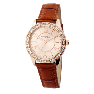 Montre Femme Amporelle cuir fauve P100550-C3