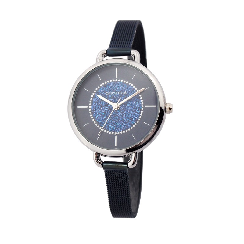 Montre Femme Amporelle maille milanaise bleue P100553-H2