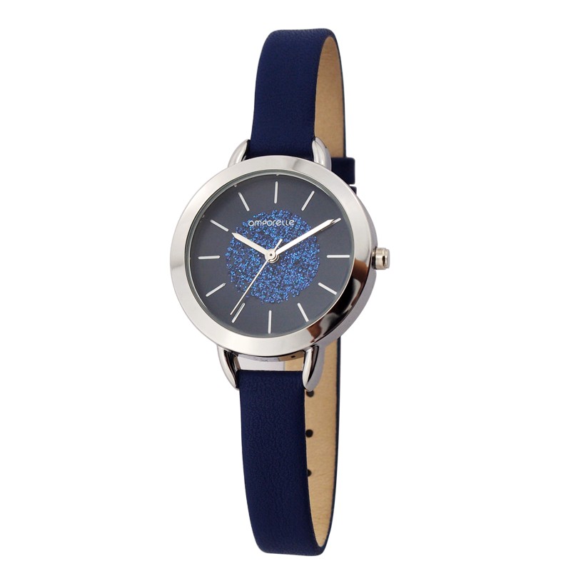 Montre Femme Amporelle cuir bleu P100576-E3