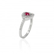 Bague Femme Carador elipse argent 925/000, zircons et verre rouge RRS00282RU-54 Bague Femme Carador elipse argent 925/000, zircons et verre rouge RRS00282RU-54