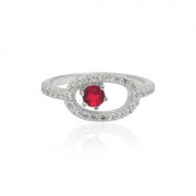 Bague Femme Carador elipse argent 925/000, zircons et verre rouge RRS00282RU-54 Bague Femme Carador elipse argent 925/000, zircons et verre rouge RRS00282RU-54