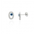 Boucles d'oreilles Femme Carador elipse argent 925/000, zircons et verre bleu RES00553BL