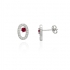 Boucles d'oreilles Femme Carador elipse argent 925/000, zircons et verre rouge RES00553RU