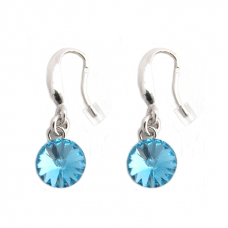 Boucles d'oreilles Indicolite Emily cristal bleu ciel BOCREMI202