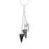 Collier Indicolite Spike cristal noir et blanc CO-3SPIK-BLPA