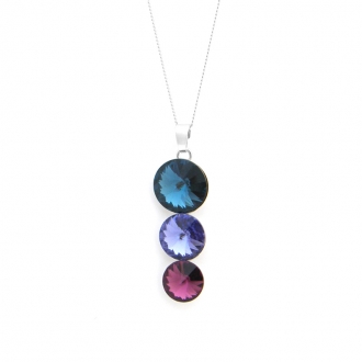 Collier Indicolite icochet cristal bleu et mauve CO-RICO-207