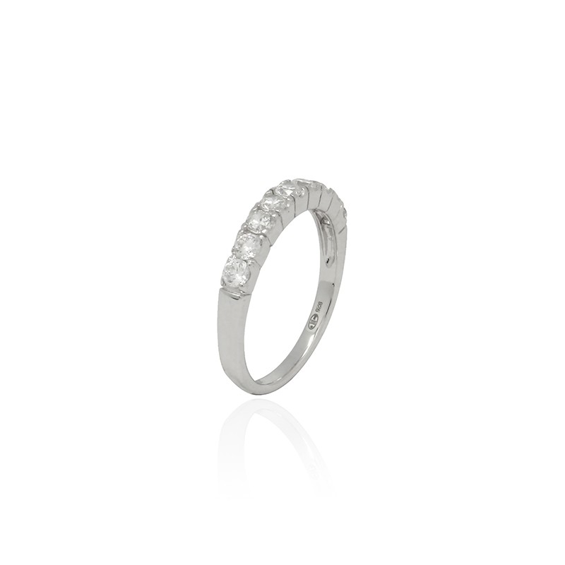 Bague Carador type alliance demi-tour argent 925/000 et oxydes de zirconium CRS05128