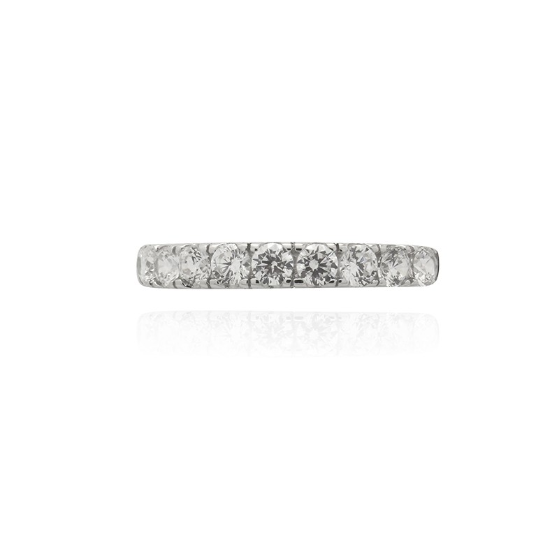 Bague Carador type alliance demi-tour argent 925/000 et oxydes de zirconium CRS05128