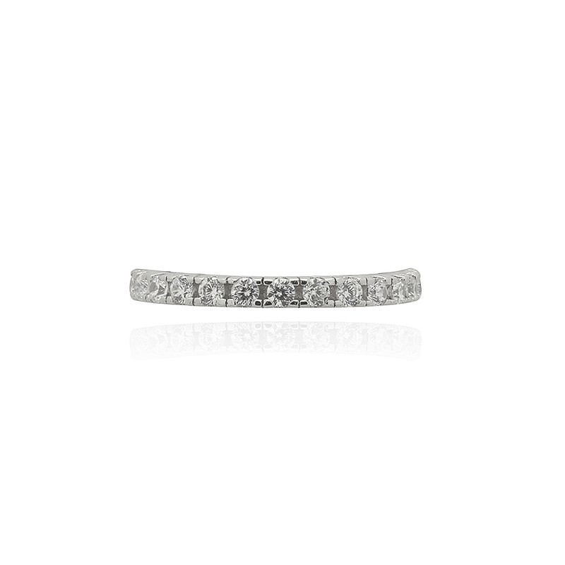 Bague Carador type alliance argent 925/000 et oxydes de zirconium CRS05122