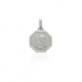 Médaille octognale Carador ange en argent 925/000 M5455C