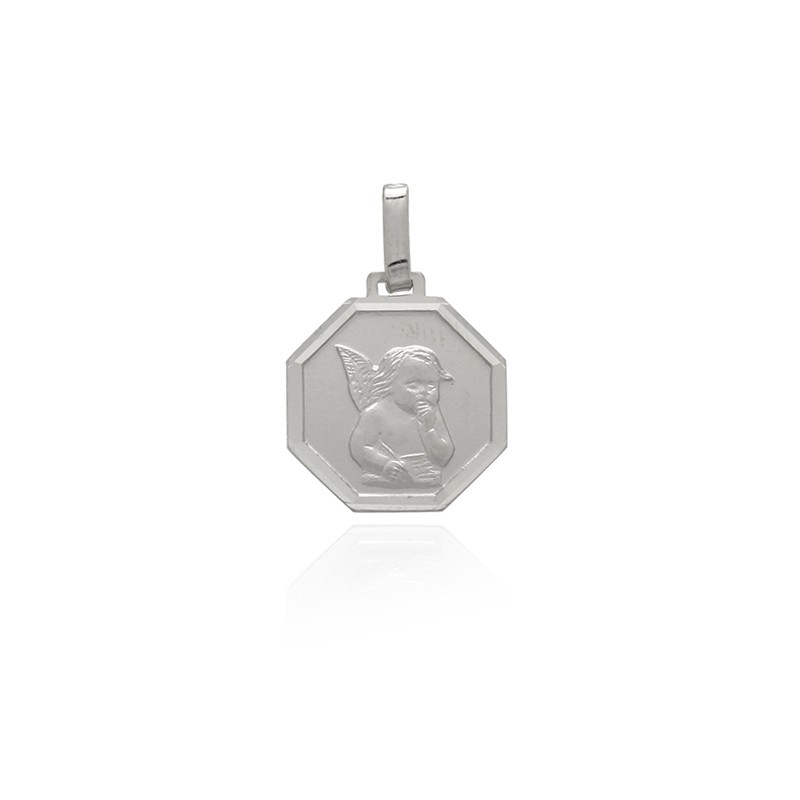 Médaille octognale Carador ange en argent 925/000 M5455C