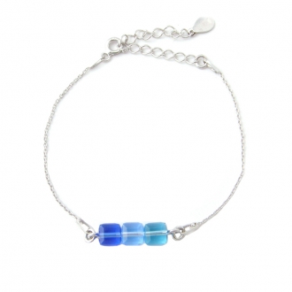 Bracelet Indicolite Pixel 3 carre cristal bleu BR-3CARRE-206