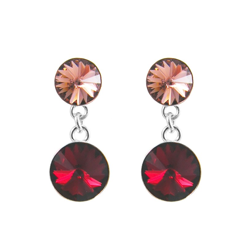 Boucle d'oreilles Indicolite Ronde 8 mm rouge BOPU-RICO2-208