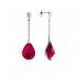 Boucles d'oreilles Baccarat Fleurs de Psydélic rouge irisé 2610116