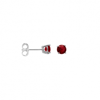 Boucles d'oreilles Carador classique argent 925/000 et pierre de verre rouge GES06484RU