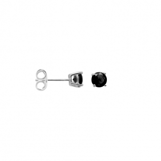 Boucles d'oreilles Carador classique argent 925/000 et pierre de verre noire GES06484BK