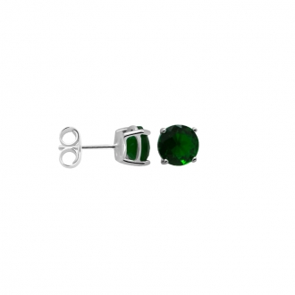 Boucles d'oreilles Carador classique argent 925/000 et pierre de verre verte GES06486GR