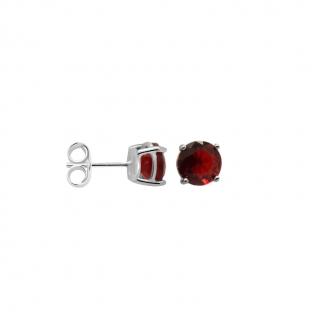 Boucles d'oreilles Carador classique argent 925/000 et pierre de verre rouge GES06486RU