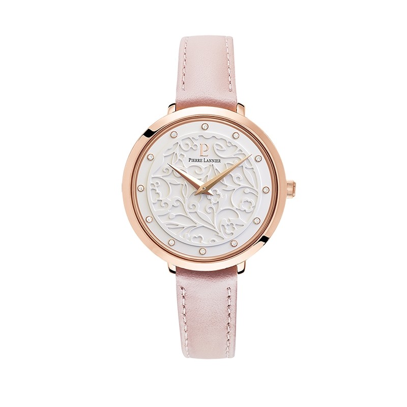 Montre femme Pierre Lannier Eolia cuir rose 039L905