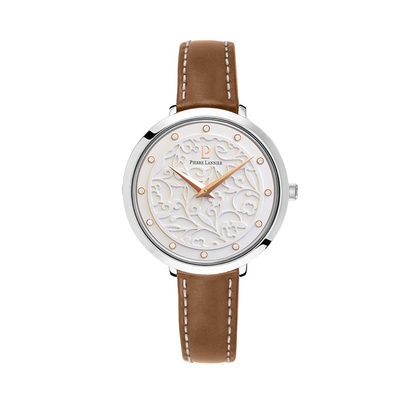 Montre femme Pierre Lannier Eolia cuir marron 040J604