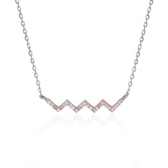 Colier Silver Pop Zig Zag argent 925/000 blanc et rose et oxydes de zirconium