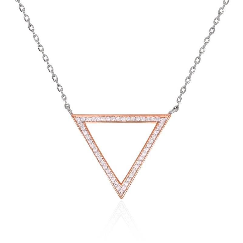 Colier Silver Pop Triangle argent 925/000 blanc et rose et oxydes de zirconium