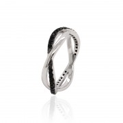 Bague Carador anneaux croisés Argent 925/000e Oxydes bicolores Bague Carador anneaux croisés Argent 925/000e Oxydes bicolores