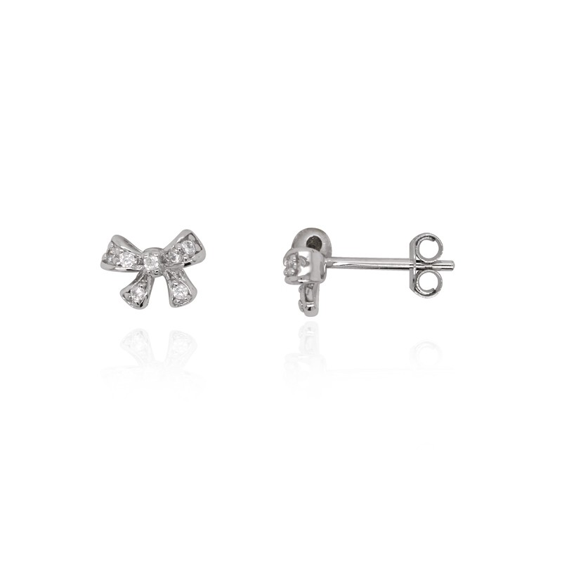 Boucles d'oreilles Carador noeud Argent 925/000e Oxydes de zirconium