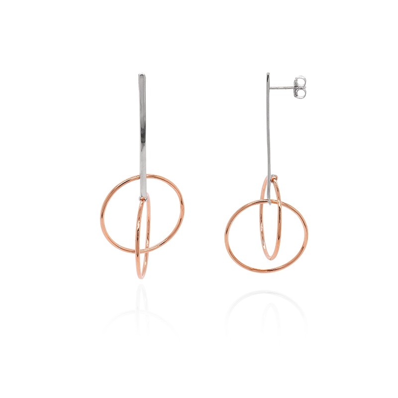 boucles d'oreilles silver pop argent 975/000 doubles formes ovales