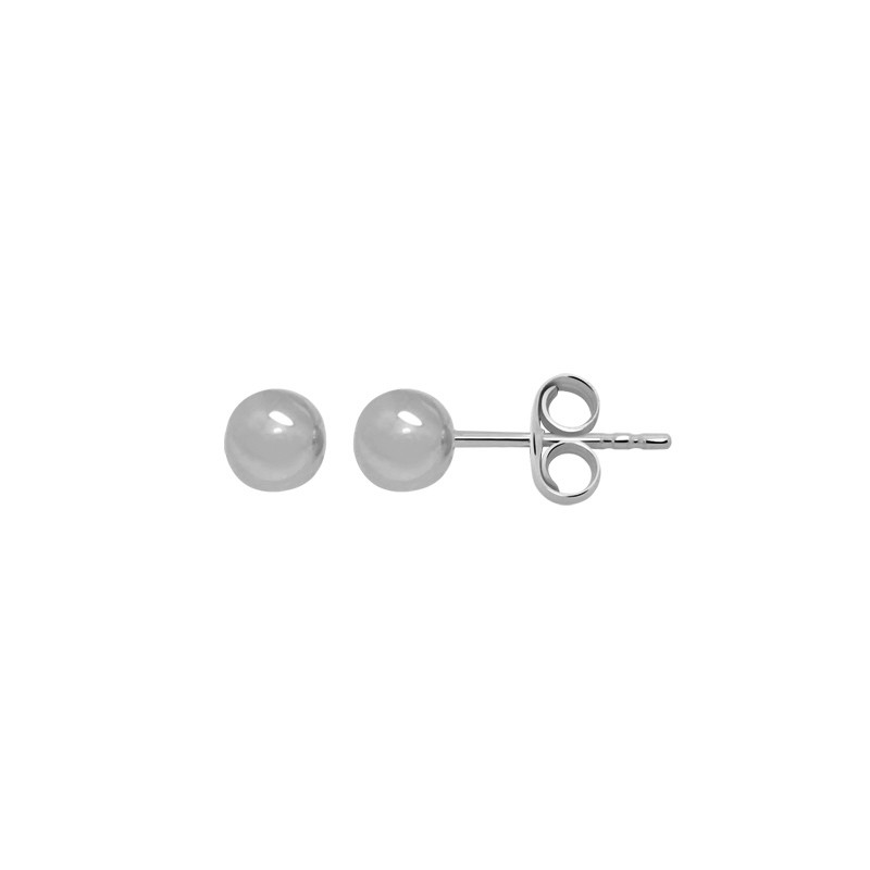 Boucles d'oreilles Carador boules 5 mm en or blanc 375/000