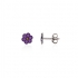 Boucles d'oreilles enfant Carador fleur argent 925/000 et laque mauve