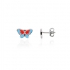 Boucles d'oreilles enfant Carador papillon argent 925/000 et laque bleue