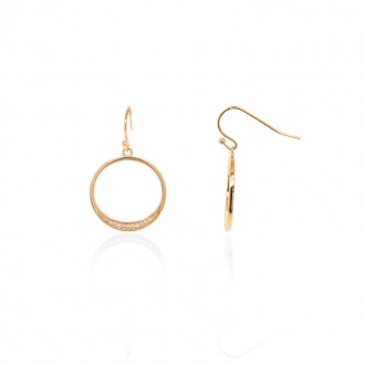 Boucles d'oreilles Carador cercle empierré plaqué or et oxydes de zirconium 22EU0700CZ