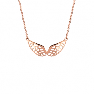 Collier Amporelle ailes d'ange dore rose