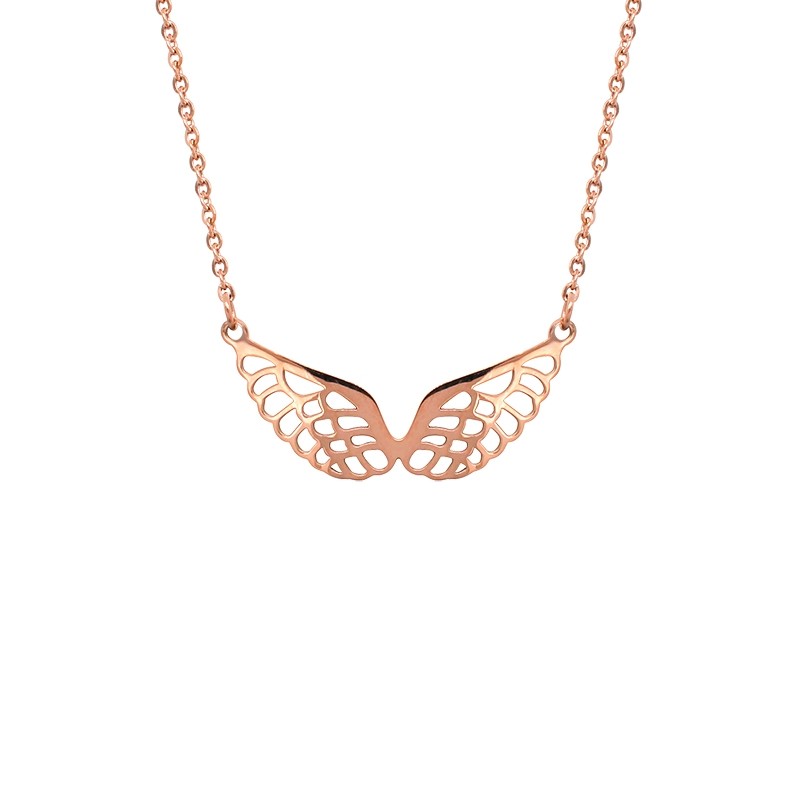 Collier Amporelle ailes d'ange dore rose